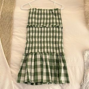Likely Green Gingham Smocked Dress
